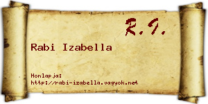 Rabi Izabella névjegykártya